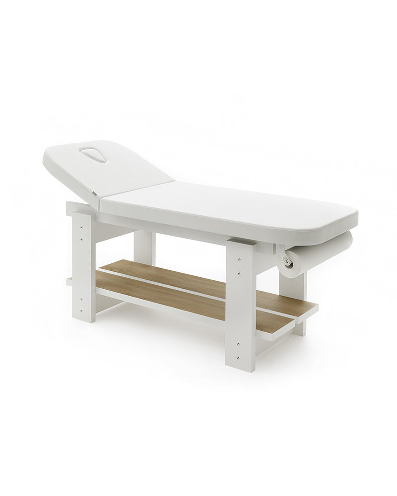 Living - White treatment table - Oak pattern - With heating